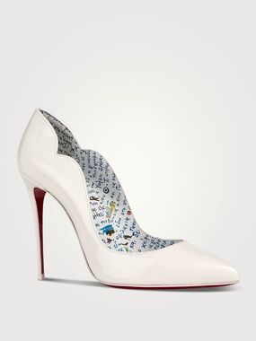 CHRISTIAN LOUBOUTIN PATENT HOT CHICK 100 PUMPS WHITE, BRAND NEW, SZ40,, $1189